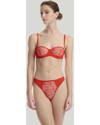 Wolford Logo Obsessed Bra, Femme, Glow, Taille - Rouge