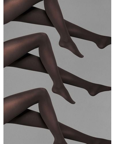 Wolford Velvet De Luxe 66 Tights Set (3 Units), Femme, , Taille - Noir