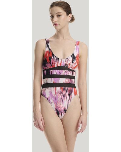 Wolford Sheer & Opaque Swimsuit, Femme, , Taille - Rose