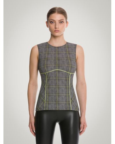 Wolford Neon Check Top Sleeveless, Femme, /Lime, Taille - Gris