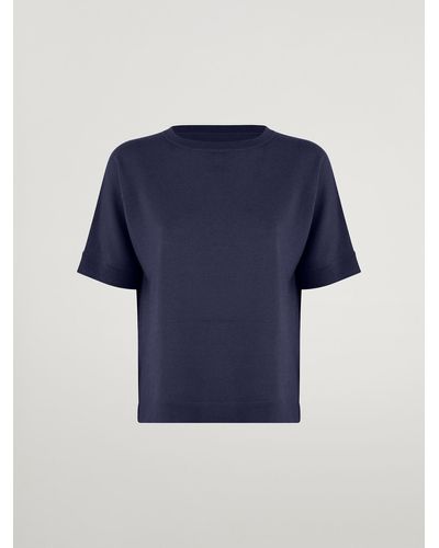 Wolford Merino Blend Top Short Sleeves, Femme, Saphire, Taille - Bleu