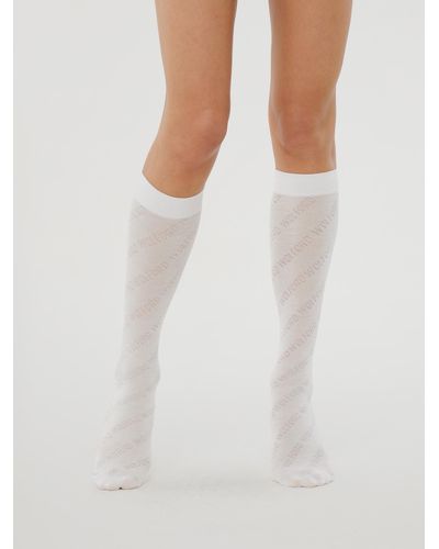 Wolford Merino Logo Support Knee-Highs, Femme, , Taille - Blanc