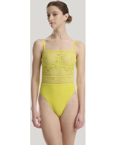 Wolford Straight Laced Shaping Bodysuit, Femme, , Taille - Jaune