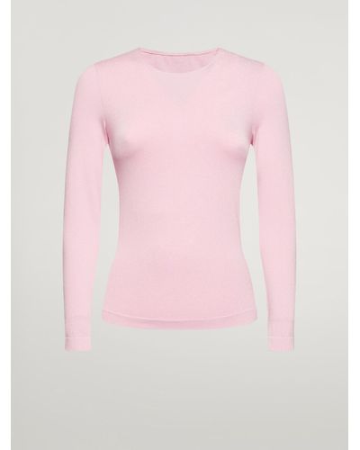 Wolford Metallic Top Long Sleeves, Femme, /, Taille - Rose
