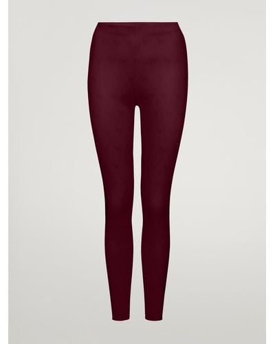 Wolford Net Vegan Leather Leggings, Femme, , Taille - Rouge