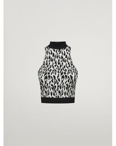 Wolford C2C Leopard Top Sleeveless, Femme, Sugar Zwizzle/, Taille - Blanc