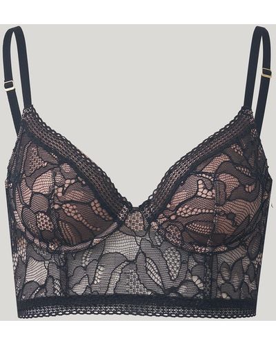 Wolford Nets And Roses Crop Top Bra, Femme, , Taille - Gris