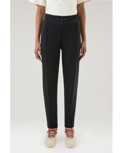 Woolrich Jogger Pants In Mixed Stretch Cotton - Black