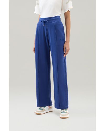 Woolrich Sweatpants In Pure Cotton - Blue