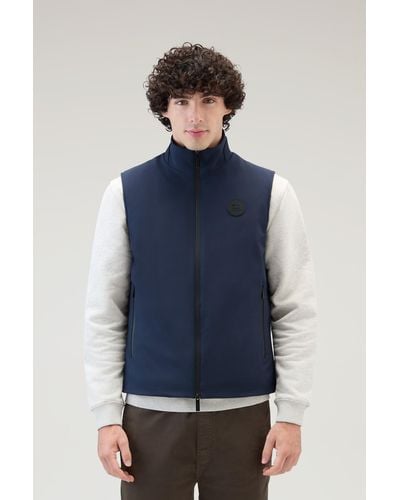 Woolrich Padded Vest In Tech Softshell - Blue