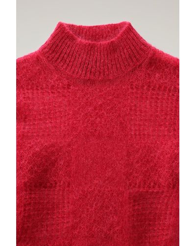 Woolrich See-through Mohair Wool Blend Knit Top - Daniëlle Cathari / - Red