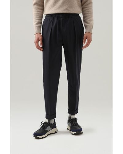 Woolrich Commuting Pants In Eco-comfort Wool Blend - Black