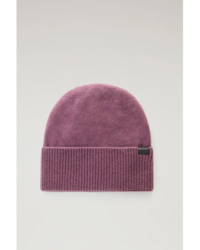 Woolrich Beanie In Pure Cashmere White - Natural