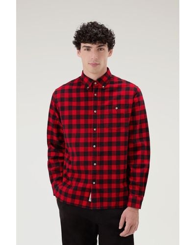 Woolrich Traditional Flannel Check Shirt - Red