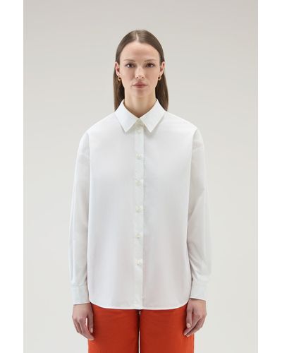 Woolrich Poplin Shirt In Pure Cotton - White
