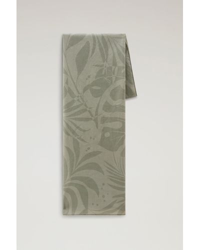 Woolrich Garment-dyed Printed Bandana In Pure Cotton Green - Multicolor