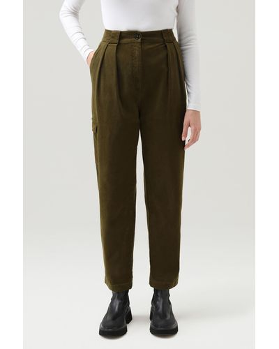 Woolrich Cotton Twill Cargo Pants - Green