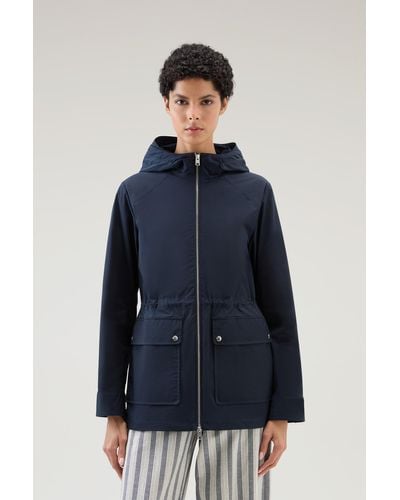 Woolrich Summer Jacket In Urban Touch - Blue