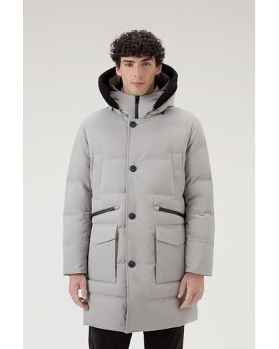 Woolrich Parka With Detachable Wool Visor - Gray