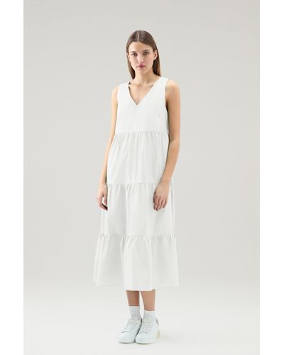 Woolrich Dress In Pure Cotton Poplin - White