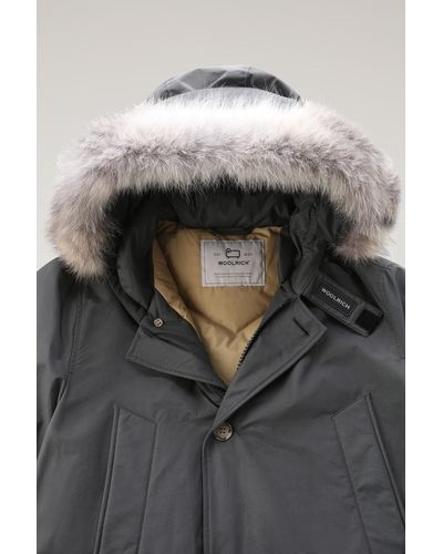 Woolrich Arctic anorak in ramar cloth con pelliccia removibile grigio