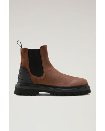 Woolrich Chelsea Boots In Suede - Brown