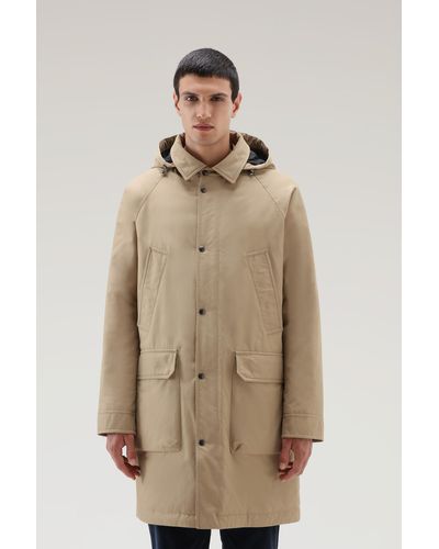 Woolrich Authentic Coat With Raglan Sleeves - Natural