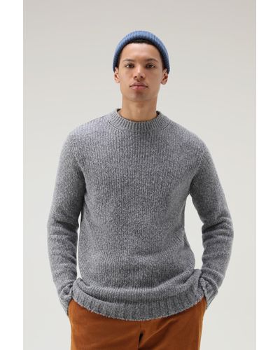 Woolrich Virgin Wool Hunter Crewneck Sweater - Gray