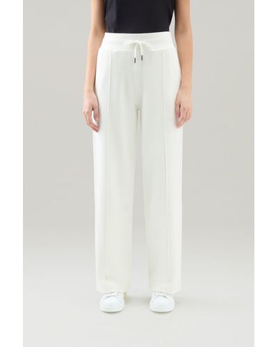 Woolrich Sweatpants In Pure Cotton - White