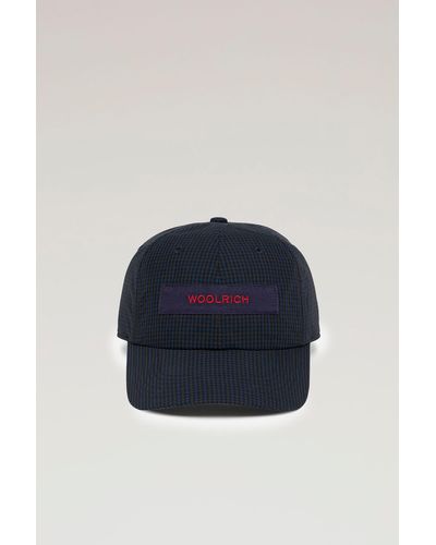 Woolrich Cordura Nylon And Typewriter Cotton Blend Cap - Blue