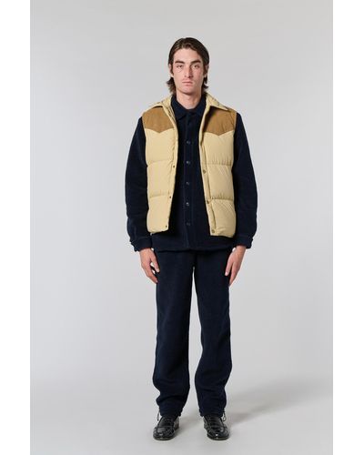 Woolrich Padded Vest With Alcantara Yoke - One Of These Days / - Blue