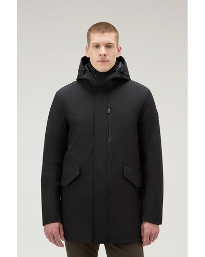 Woolrich Barrow Mac Coat In Tech Softshell - Gray