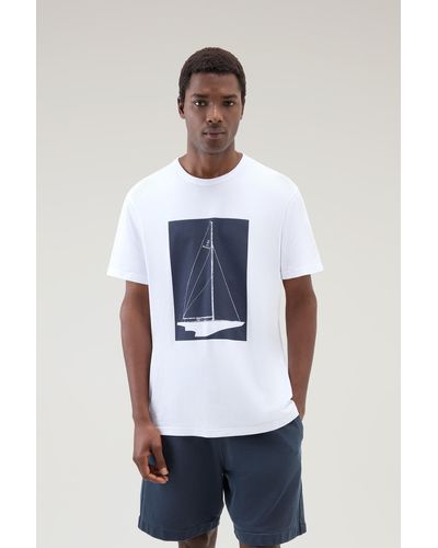 Woolrich Pure Cotton Nautical Print T-shirt - White