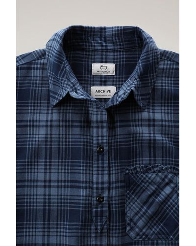 Woolrich Madras Light Flannel Check Shirt - Blue