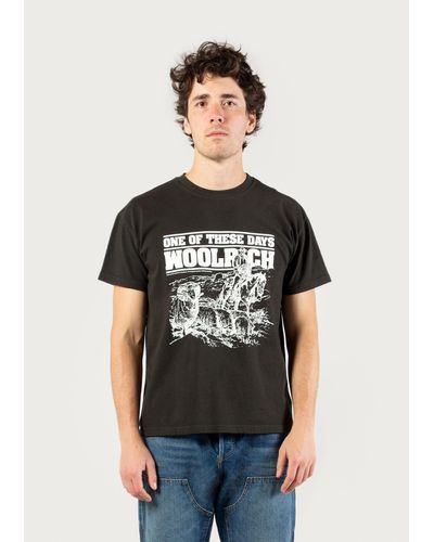 Woolrich T-shirt In Pure Cotton - One Of These Days / - Black