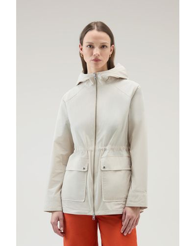 Woolrich Summer Jacket In Urban Touch - White