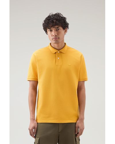 Woolrich Piquet Polo Shirt In Pure Cotton Yellow - Multicolor