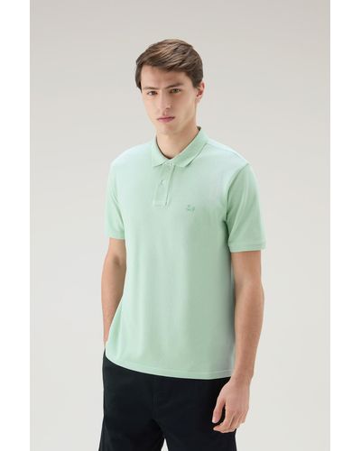 Woolrich Polo Shirt In Pure Cotton Piquet - Green