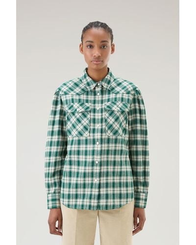 Woolrich Light Flannel Check Shirt - Green