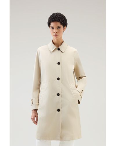 Woolrich Havice Trench Coat In Best Cotton - Natural