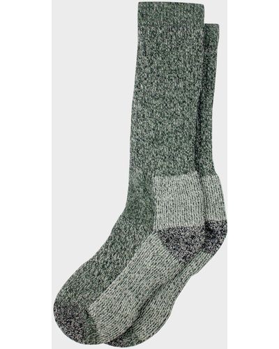 Woolrich Ten Mile Hiker Heather Socks - Made In The Usa - Green