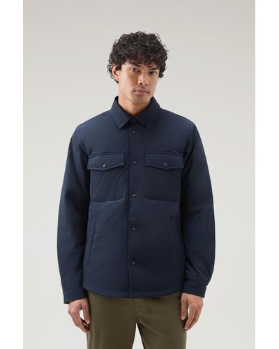 Woolrich Alaskan Padded Shirt Jacket In Urban Touch Blue