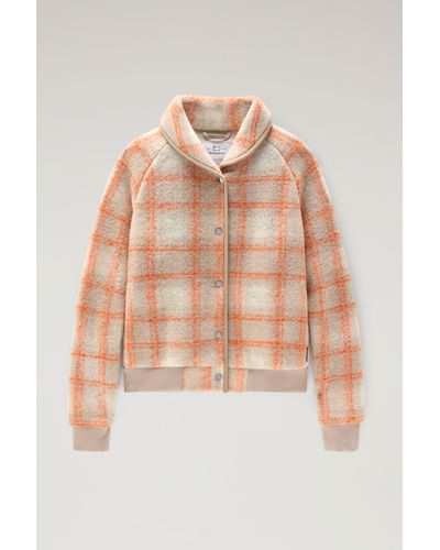 Woolrich Wool Blend Gentry Check Bomber - Multicolor