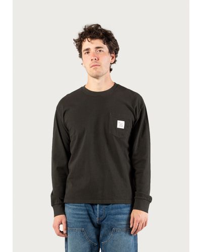 Woolrich Long-sleeved T-shirt In Pure Cotton - One Of These Days / Black
