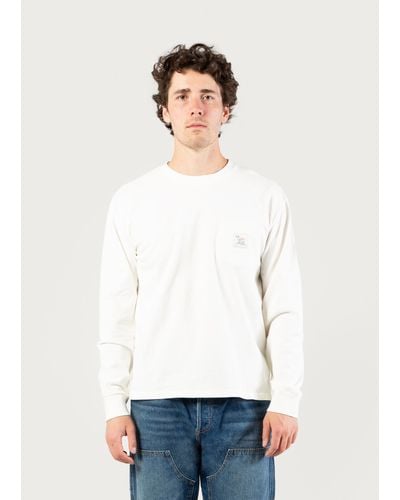 Woolrich Long-sleeved T-shirt In Pure Cotton - One Of These Days / White