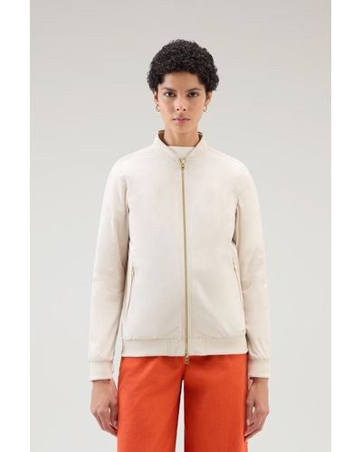 Woolrich Charlotte Bomber In Urban Touch - White