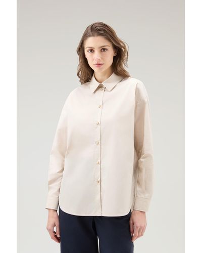 Woolrich Poplin Shirt In Pure Cotton - White