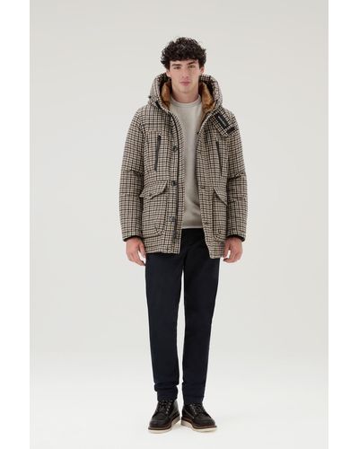 Woolrich Arctic Parka Evolution In Recycled Italian Wool - Brown