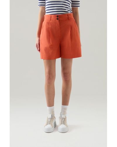 Woolrich Pure Cotton Poplin Shorts - Orange