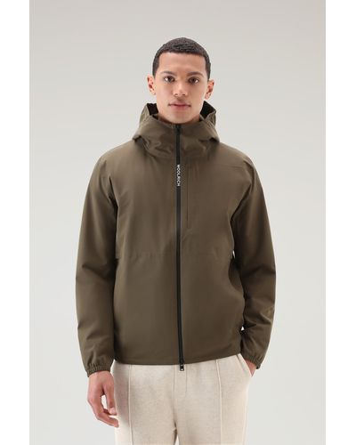 Woolrich Waterproof Pacific Hooded Jacket - Brown